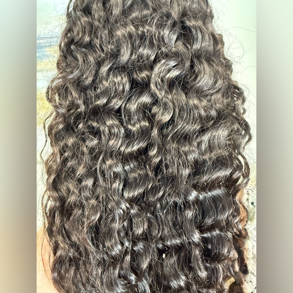 💯% 24” HUMAN Hair, Brazilian Wave, Lace Front, Fringe bangs, Black - Picture 6 of 16